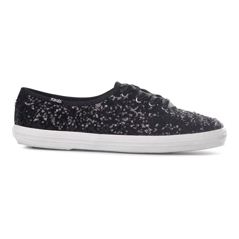 Keds Champion Sequins Cel Canvas Kadın Siyah | AWNVH-8296