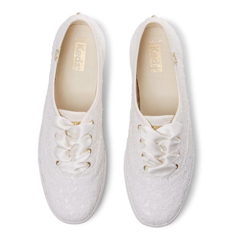 Keds Champion Sequins Cel Off Canvas Kadın Beyaz | IOFPR-0156