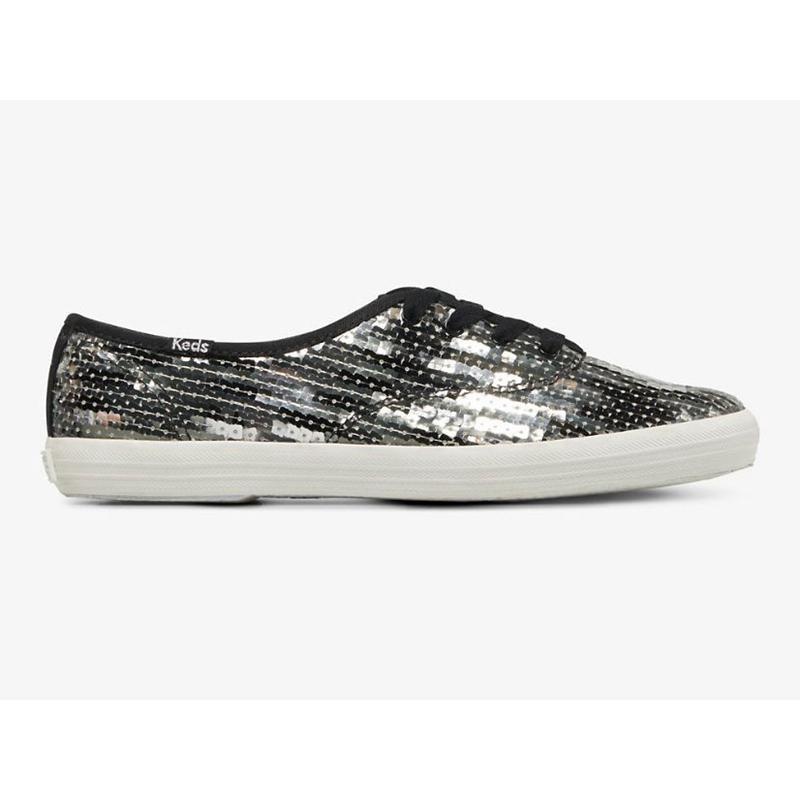 Keds Champion Sequins Celebration Lace Ups Kadın Siyah Gümüş | ARLNF-0768