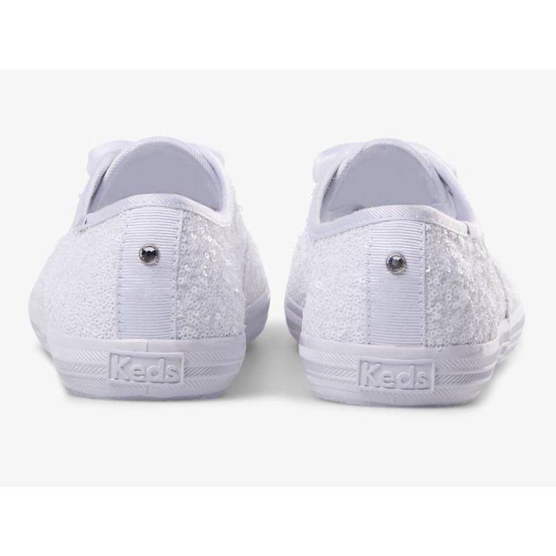 Keds Champion Sequins Lace Ups Kadın Beyaz | DCZAS-6172