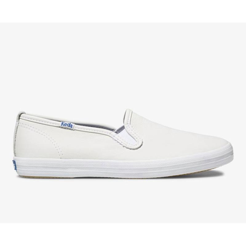 Keds Champion Slip On Leather Sneakers Kadın Beyaz | BOWCS-9210