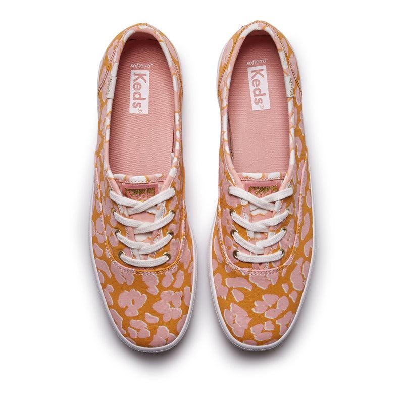 Keds Champion Spot Print Kanvas Canvas Kadın Yellow/Pink | EXJFU-8940