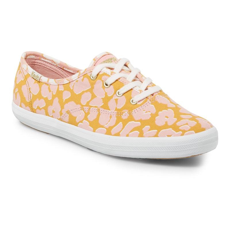 Keds Champion Spot Print Kanvas Canvas Kadın Yellow/Pink | EXJFU-8940