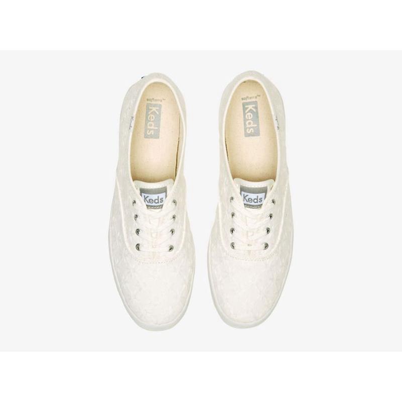 Keds Champion Starburst Eyelet Lace Ups Kadın Beyaz | VRITG-0418