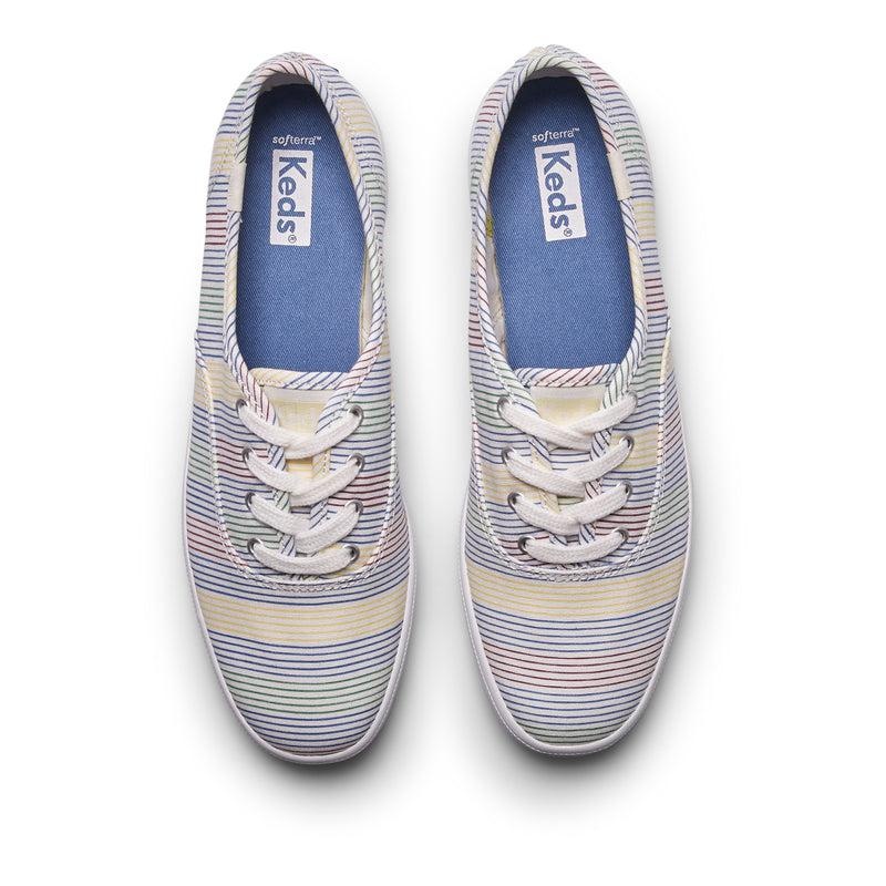 Keds Champion Surf Stripe Kanvas Canvas Kadın White/Multicolor | QORDH-2439