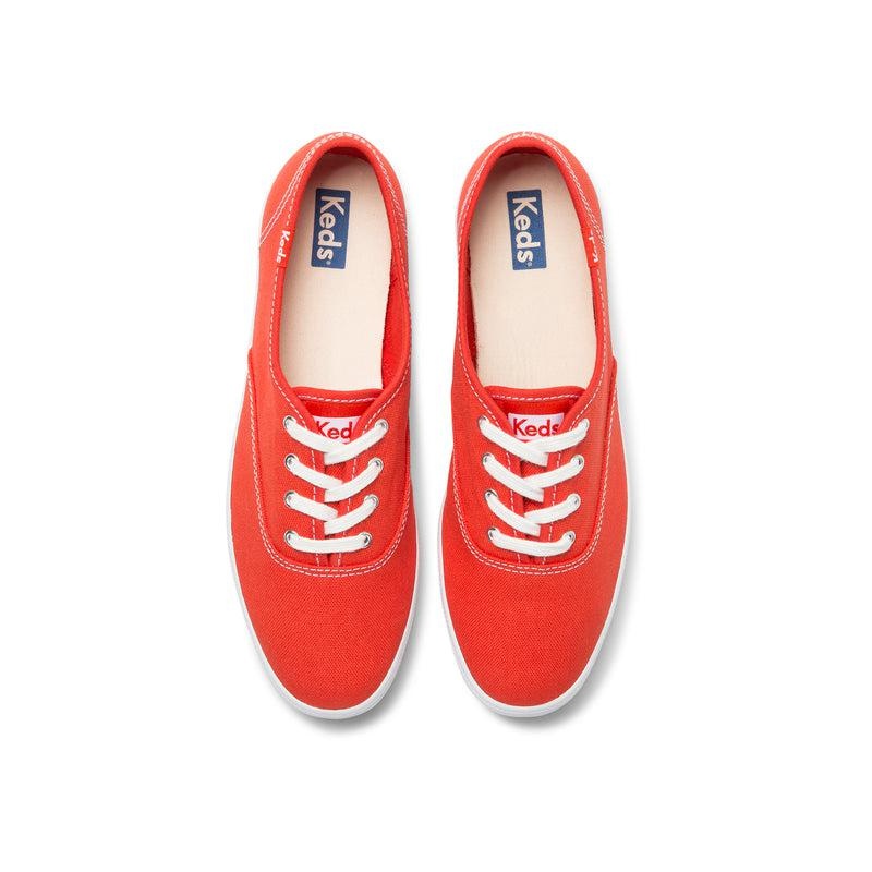 Keds Champion Washable Organic Kanvas Canvas Kadın Kırmızı | KXTOW-0342