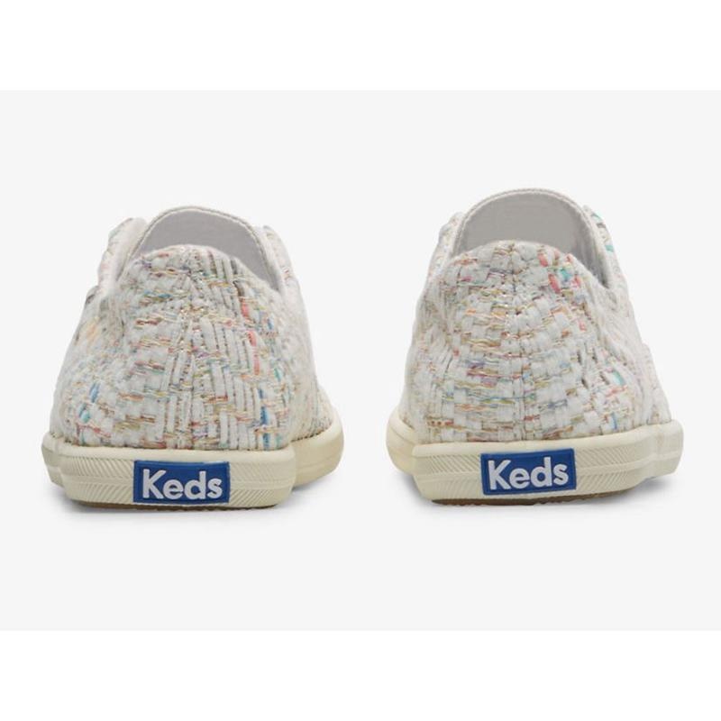 Keds Chillax Tekstil Natural Weave Makosen Ayakkabı Kadın Beyaz Renkli | SHCBP-8031