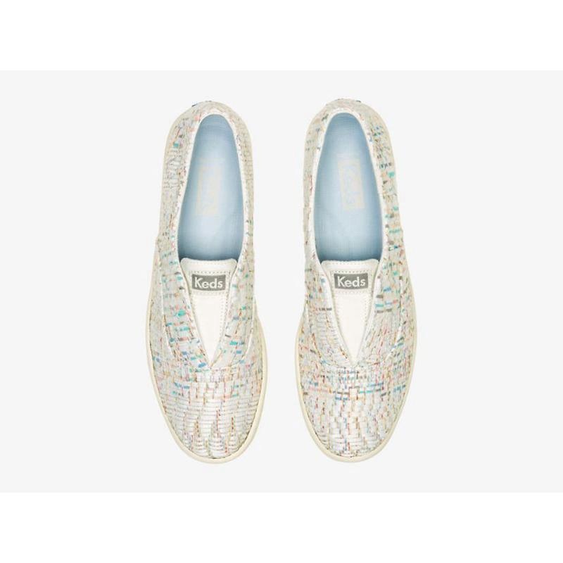 Keds Chillax Tekstil Natural Weave Makosen Ayakkabı Kadın Beyaz Renkli | SHCBP-8031