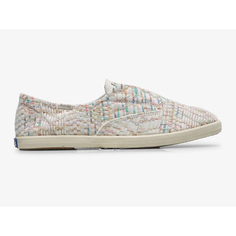 Keds Chillax Tekstil Natural Weave Makosen Ayakkabı Kadın Beyaz Renkli | SHCBP-8031