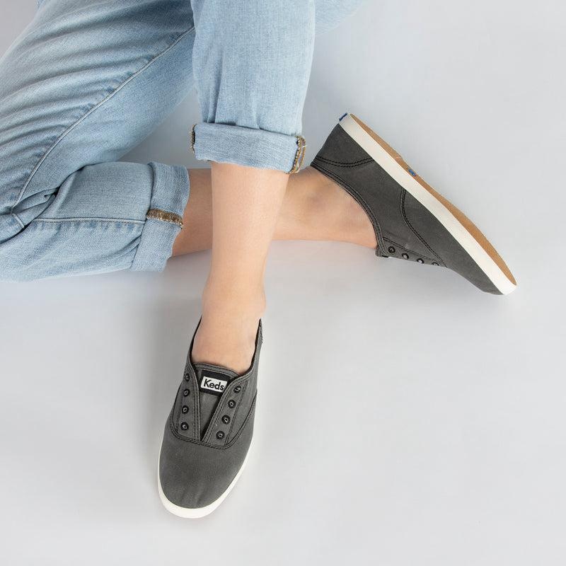 Keds Chillax Twill Washable Kanvas Makosen Ayakkabı Kadın Gri | AMIQJ-5067