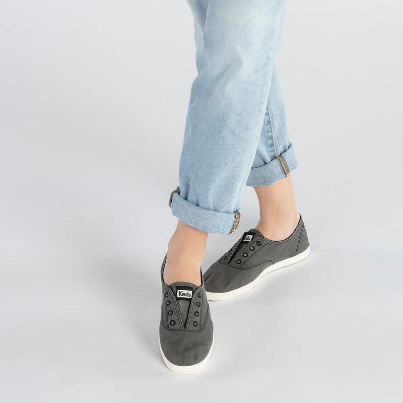 Keds Chillax Twill Washable Kanvas Makosen Ayakkabı Kadın Gri | AMIQJ-5067