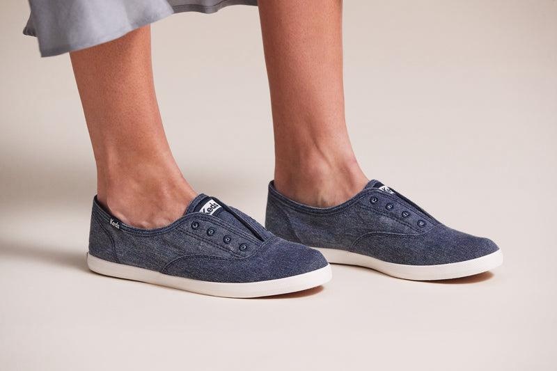 Keds Chillax Washable Kanvas Twill Makosen Ayakkabı Kadın Lacivert | PQBUY-5837