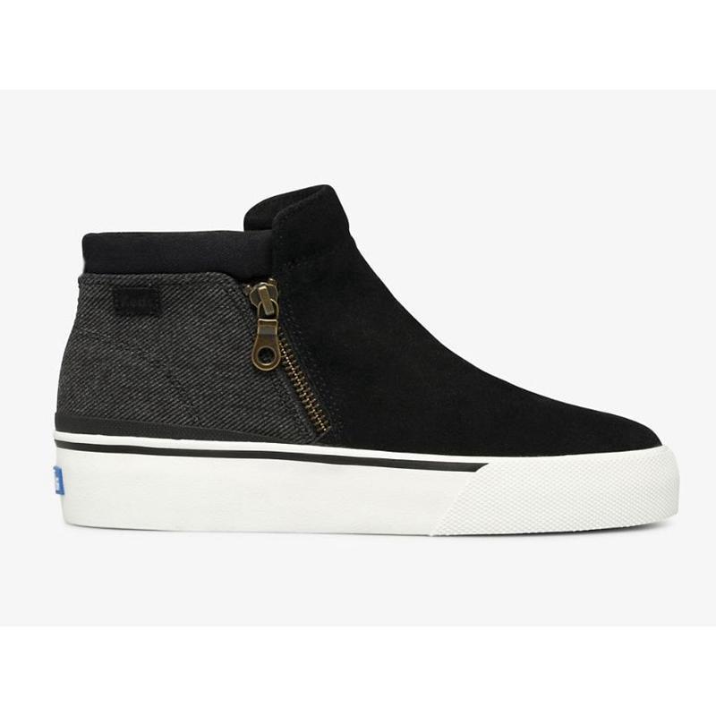 Keds Cooper Zip Bootie Makosen Ayakkabı Kadın Siyah | BOYGS-7602