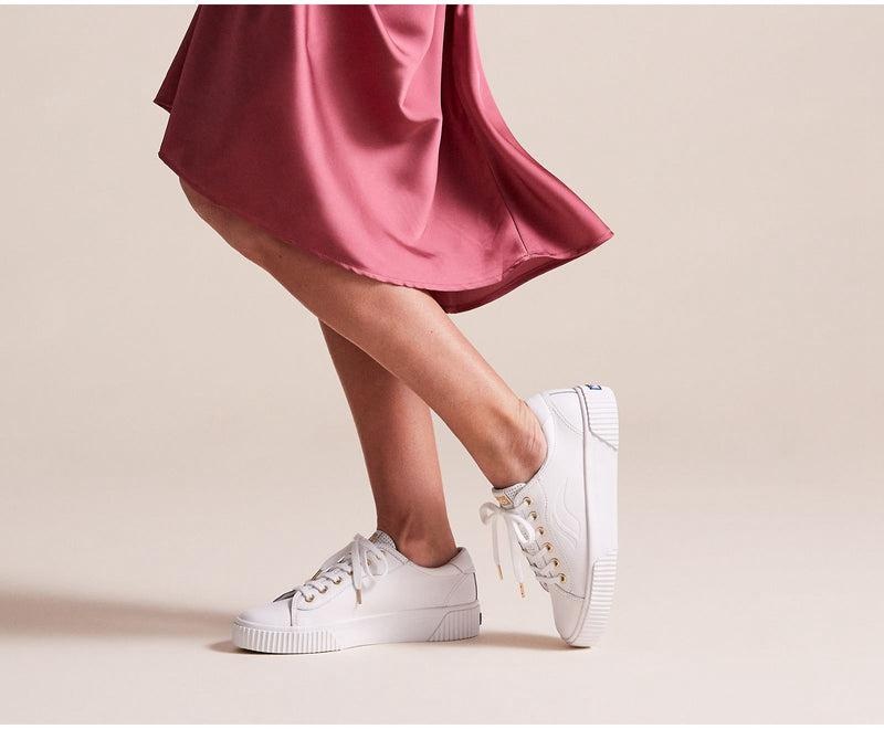 Keds Crew Kick Alto Deri Leather Sneakers Kadın Beyaz | RHSZX-7318