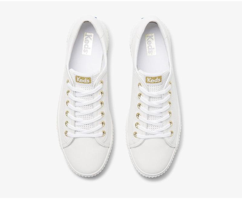 Keds Crew Kick Alto Deri Leather Sneakers Kadın Beyaz | RHSZX-7318