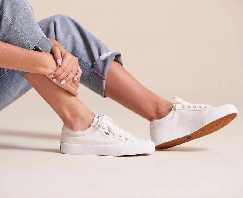 Keds Crew Kick Organic Kanvas Canvas Kadın Beyaz | ZQUSK-0983