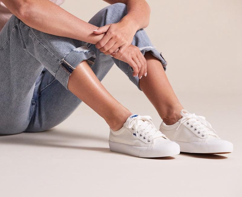 Keds Crew Kick Organic Kanvas Canvas Kadın Beyaz | ZQUSK-0983