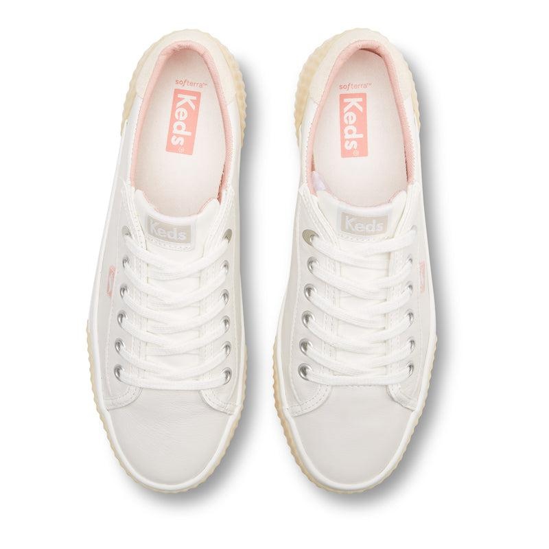 Keds Demi Trx Deri Cream Leather Sneakers Kadın Whitesmoke | YZACJ-9806