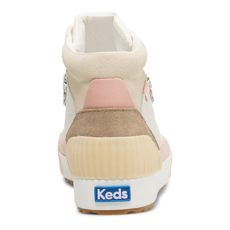 Keds Demi Trx Mid Cut Deri Snow Leather Sneakers Kadın White/Blush | FYDMG-8256