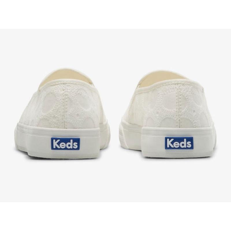 Keds Double Decker Circle Crochet Makosen Ayakkabı Kadın Beyaz | FMJKI-9058