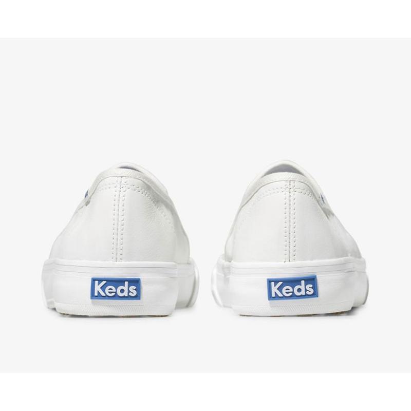 Keds Double Decker Deri Makosen Ayakkabı Kadın Beyaz | BAHYO-2480