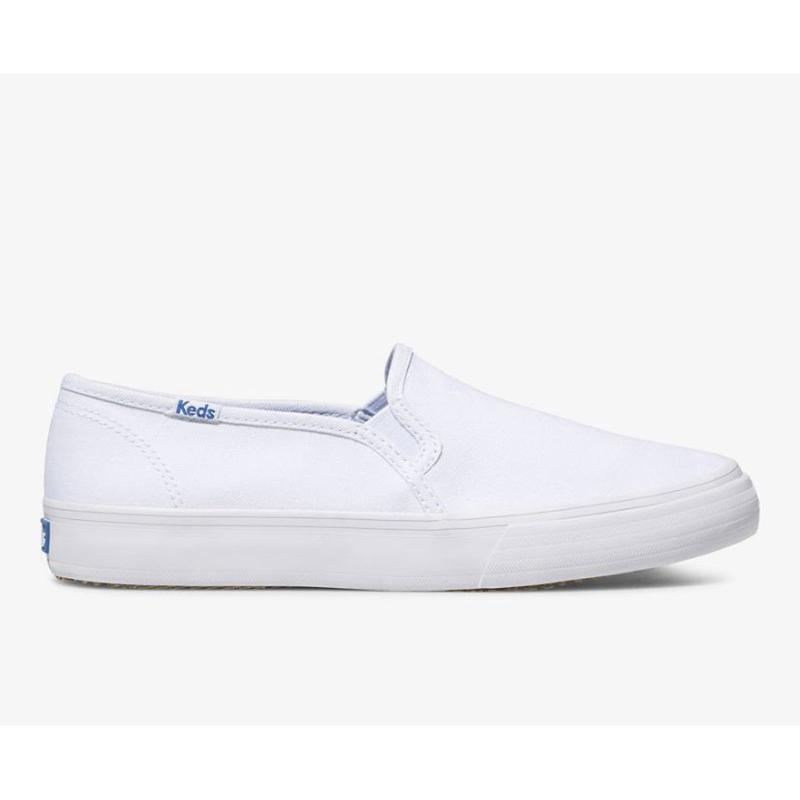 Keds Double Decker Kanvas Makosen Ayakkabı Kadın Beyaz | HYUVX-4932