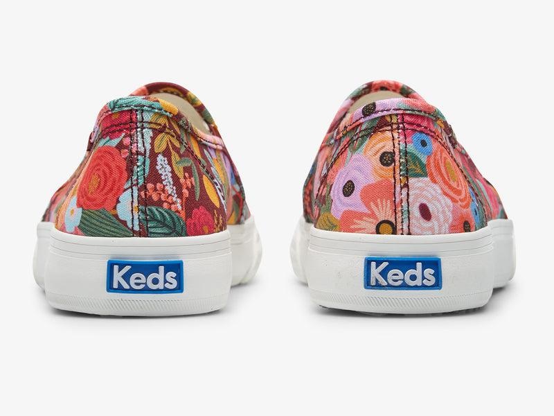 Keds Double Decker Rifle Paper Co. Garden Party Prints Kadın Burgandy | FHSVQ-7192