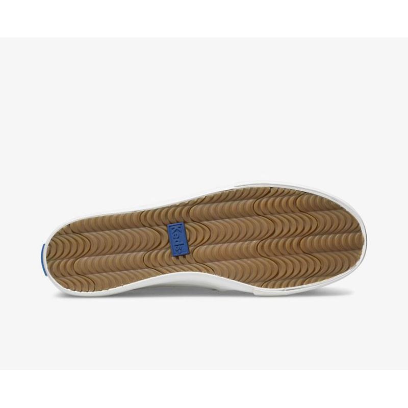 Keds Double Decker Slip On Leather Sneakers Kadın Beyaz | JIHGC-3208