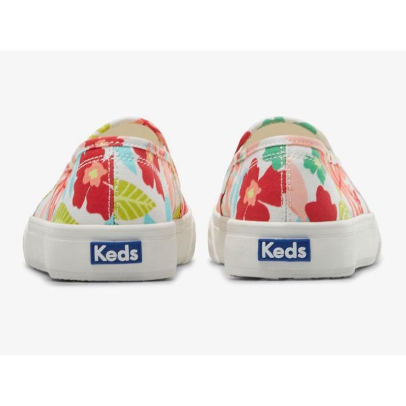 Keds Double Decker Tropical Print Makosen Ayakkabı Kadın Beyaz Mercan | WQLJM-9083