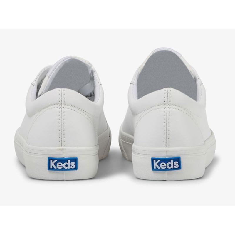 Keds Jump Kick Deri Lace Ups Kadın Beyaz Beyaz | EBHXY-8401