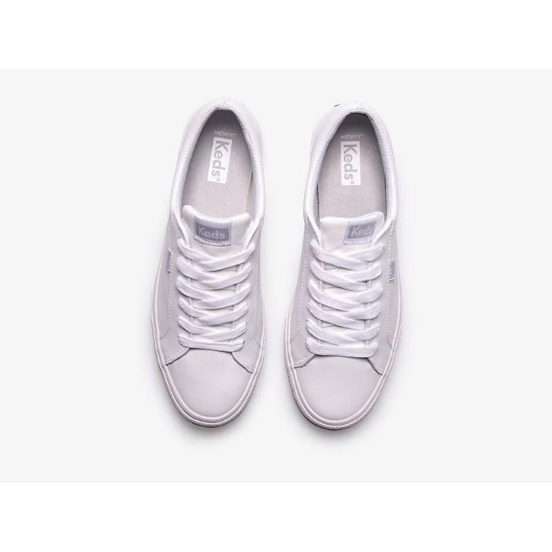 Keds Jump Kick Deri Lace Ups Kadın Beyaz Beyaz | EBHXY-8401