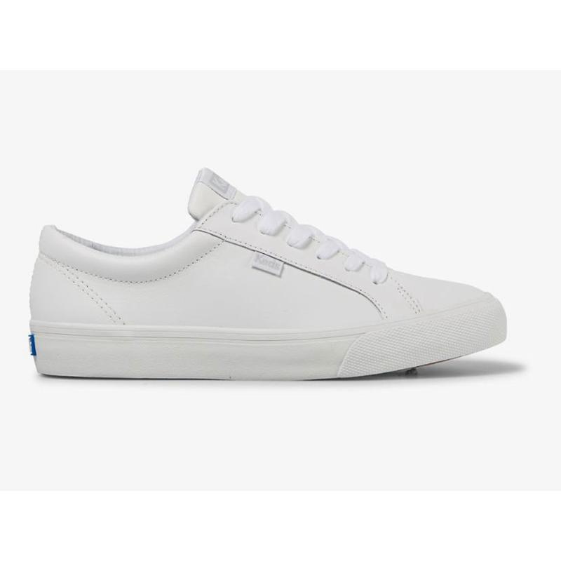 Keds Jump Kick Deri Lace Ups Kadın Beyaz Beyaz | EBHXY-8401