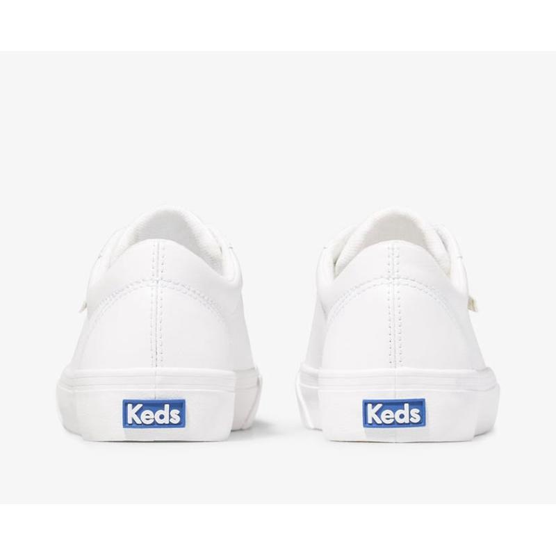 Keds Jump Kick Deri Lace Ups Kadın Beyaz Altın | BDVUT-4351