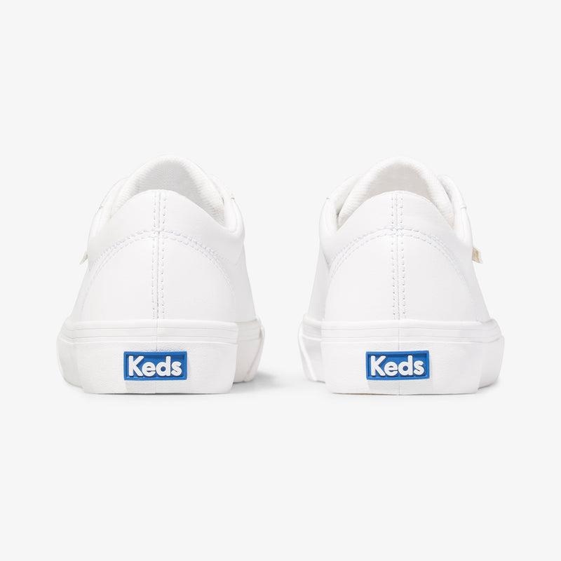 Keds Jump Kick Deri Leather Sneakers Kadın White/Gold | AWRTI-5274