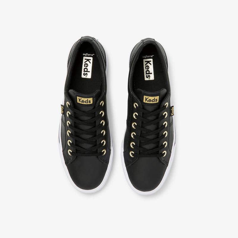 Keds Jump Kick Duo Deri Leather Sneakers Kadın Siyah | TKZJE-9704