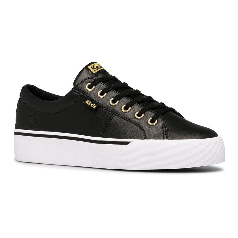 Keds Jump Kick Duo Deri Leather Sneakers Kadın Siyah | TKZJE-9704