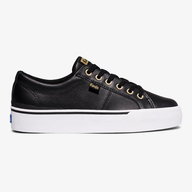 Keds Jump Kick Duo Deri Leather Sneakers Kadın Siyah | TKZJE-9704