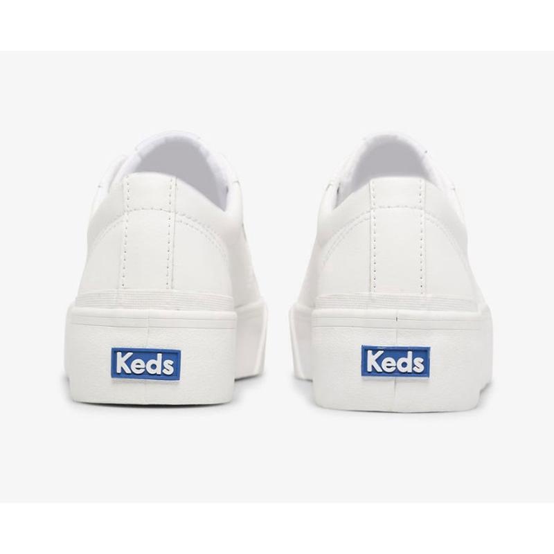 Keds Jump Kick Duo Deri Platform Sneakers Kadın Beyaz | DJXQF-6523