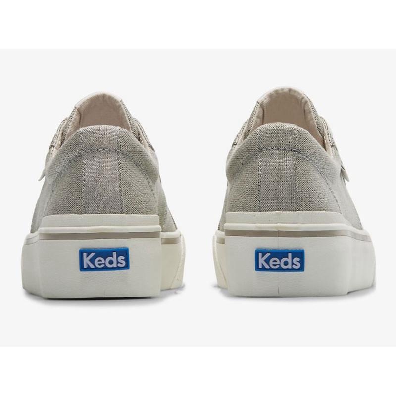 Keds Jump Kick Duo Tekstil Metallic Lace Ups Kadın Gümüş | KPWFT-3857