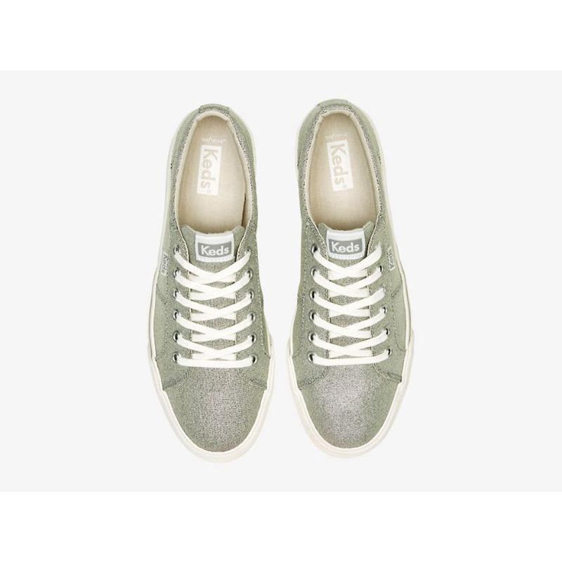 Keds Jump Kick Duo Tekstil Metallic Lace Ups Kadın Gümüş | KPWFT-3857