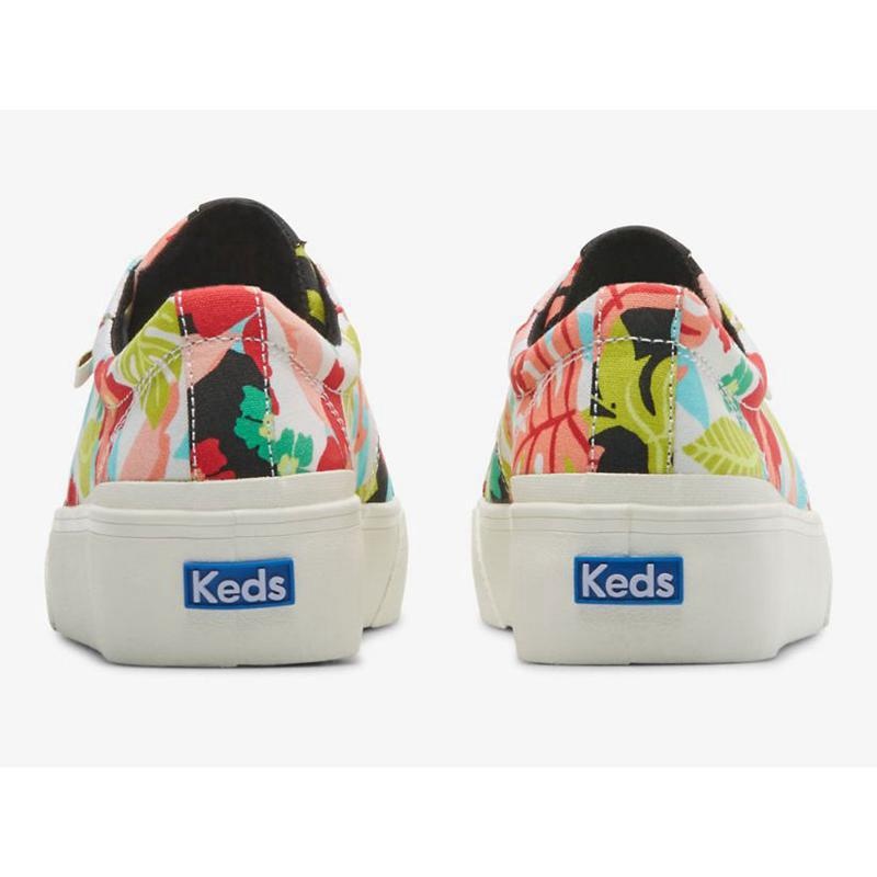 Keds Jump Kick Duo Tropical Print Lace Ups Kadın Siyah Mercan | NKGTP-3125