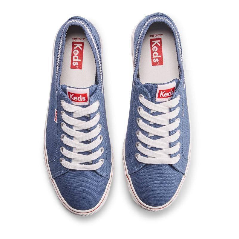 Keds Jump Kick Knit Collar Kanvas Canvas Kadın Navy/White | TOESX-3287