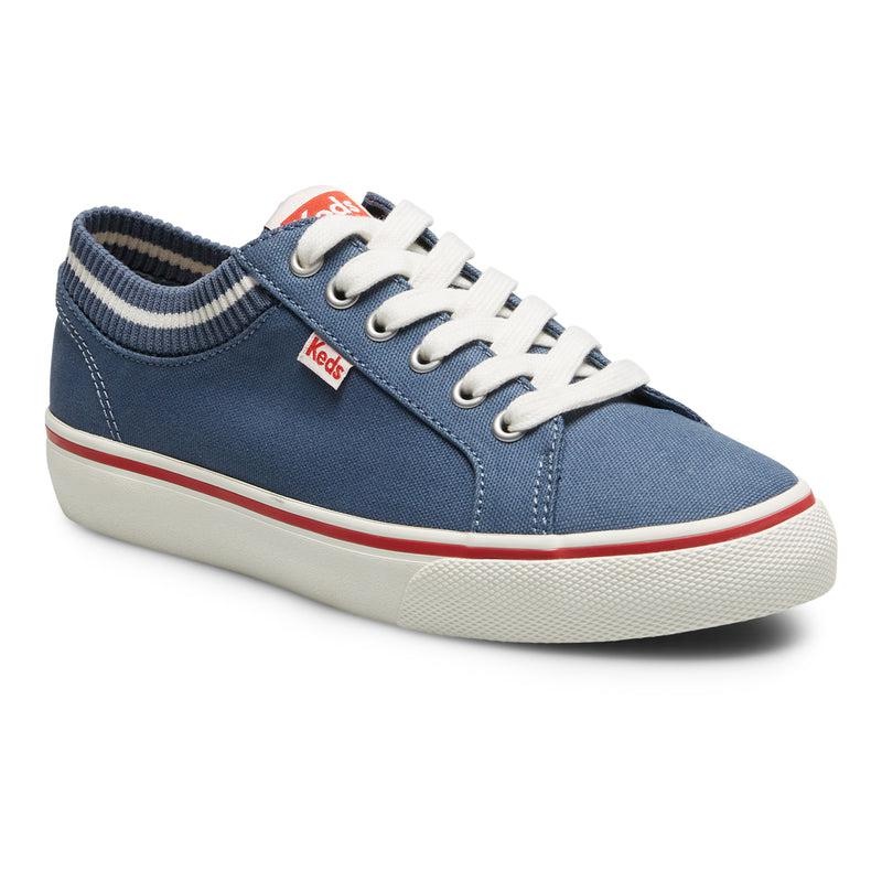 Keds Jump Kick Knit Collar Kanvas Canvas Kadın Navy/White | TOESX-3287