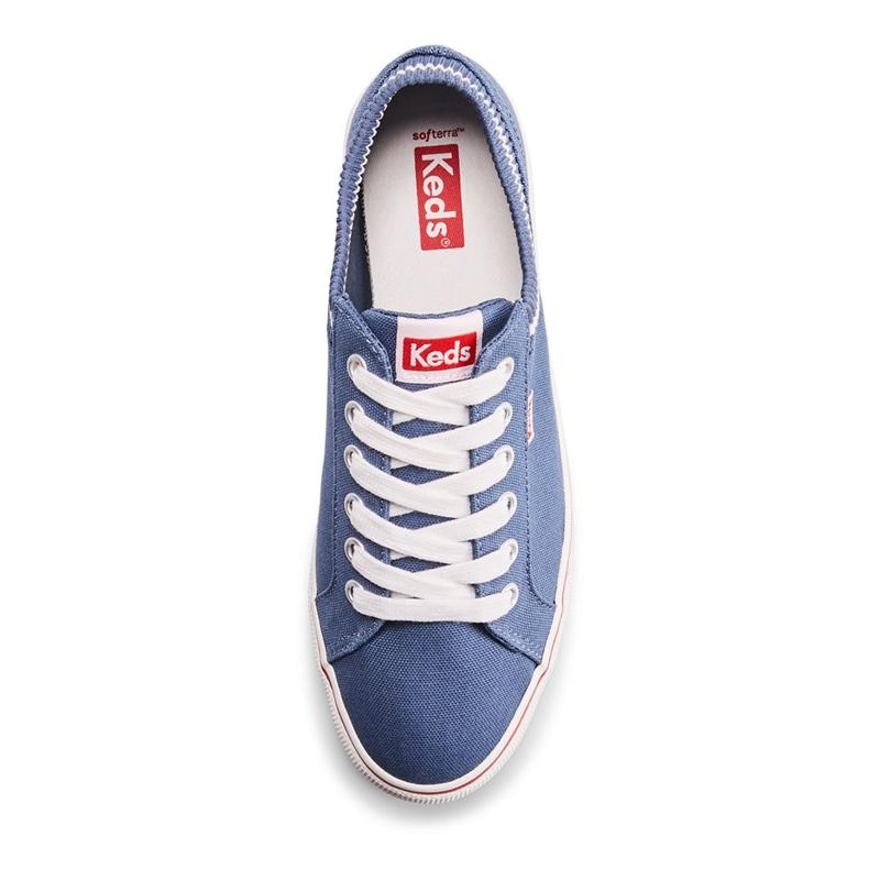 Keds Jump Kick Knit Collar Kanvas Canvas Kadın Navy/White | TOESX-3287