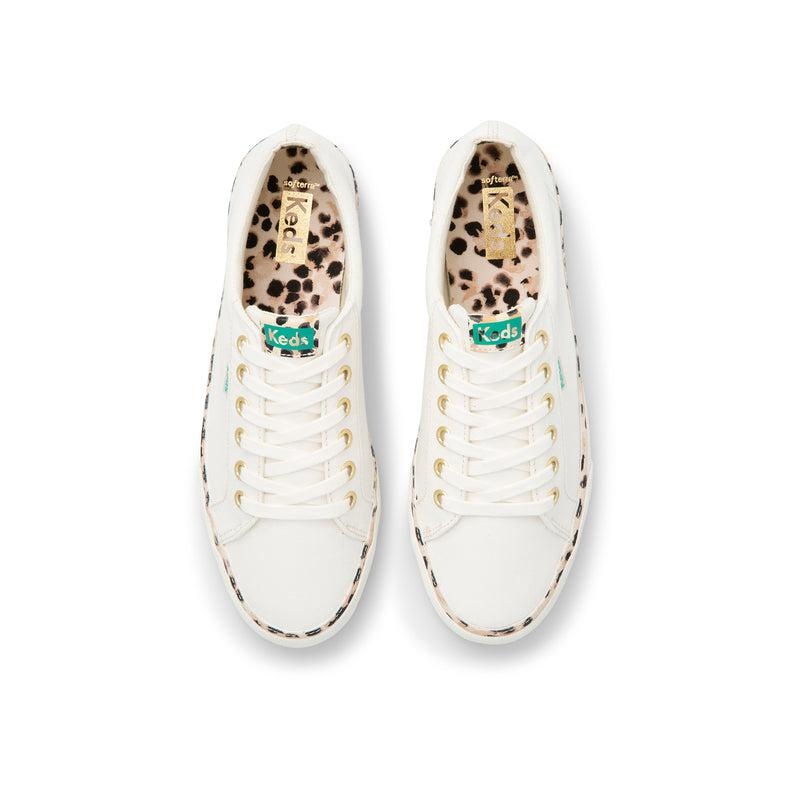 Keds Jump Kick Leopard Kanvas Cream Canvas Kadın Leopar | PFDAL-4236