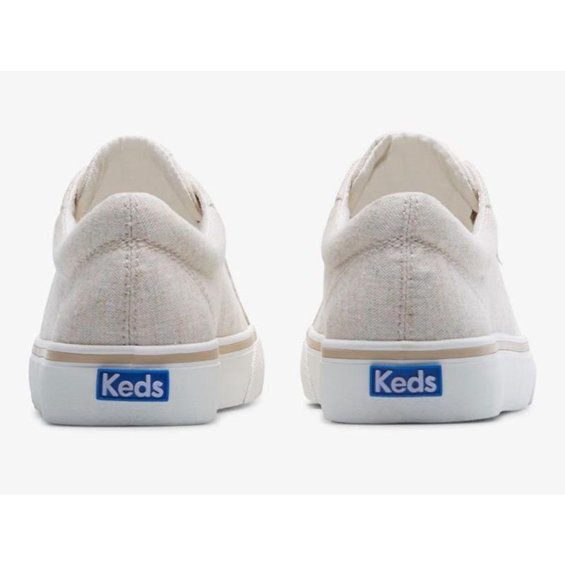 Keds Jump Kick Linen Fleck Lace Ups Kadın Oatmeal Lightyellow | VKZSR-5218