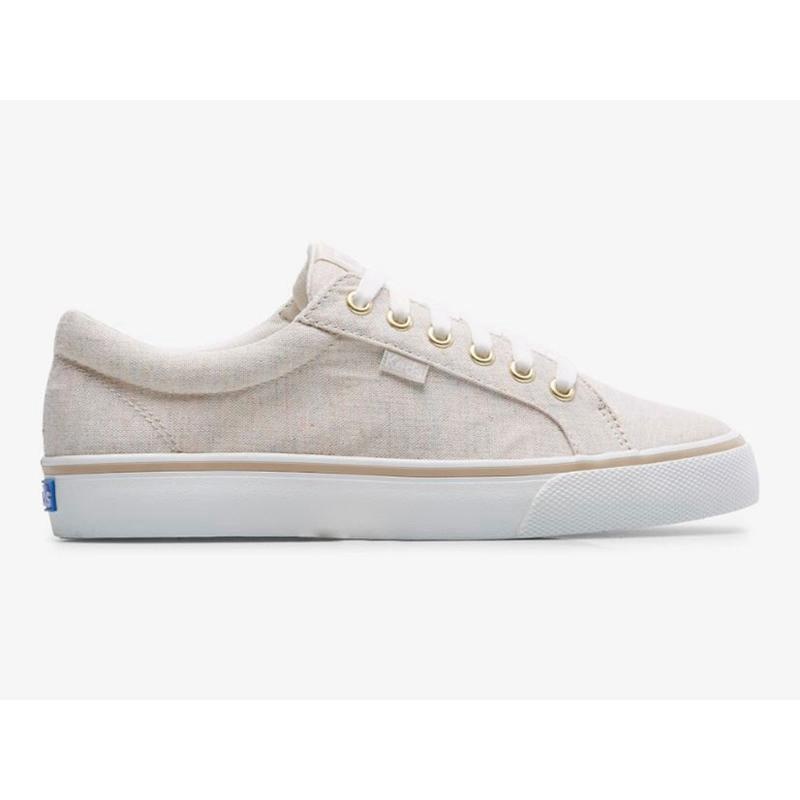 Keds Jump Kick Linen Fleck Lace Ups Kadın Oatmeal Lightyellow | VKZSR-5218