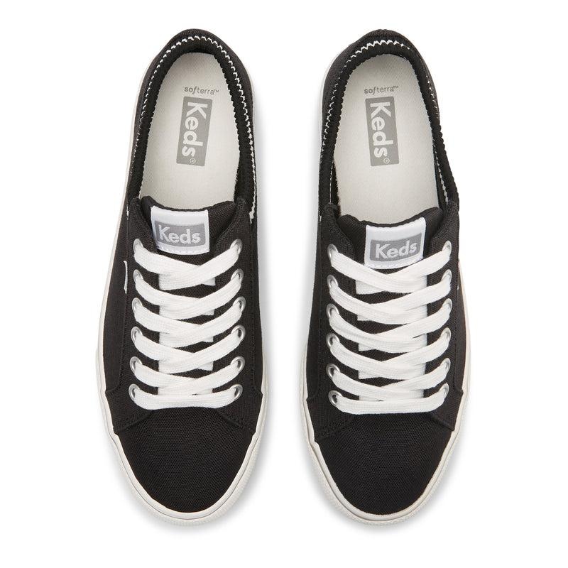 Keds Jump Kick Rib Knit Collar Kanvas Canvas Kadın Siyah | PRQJY-5186