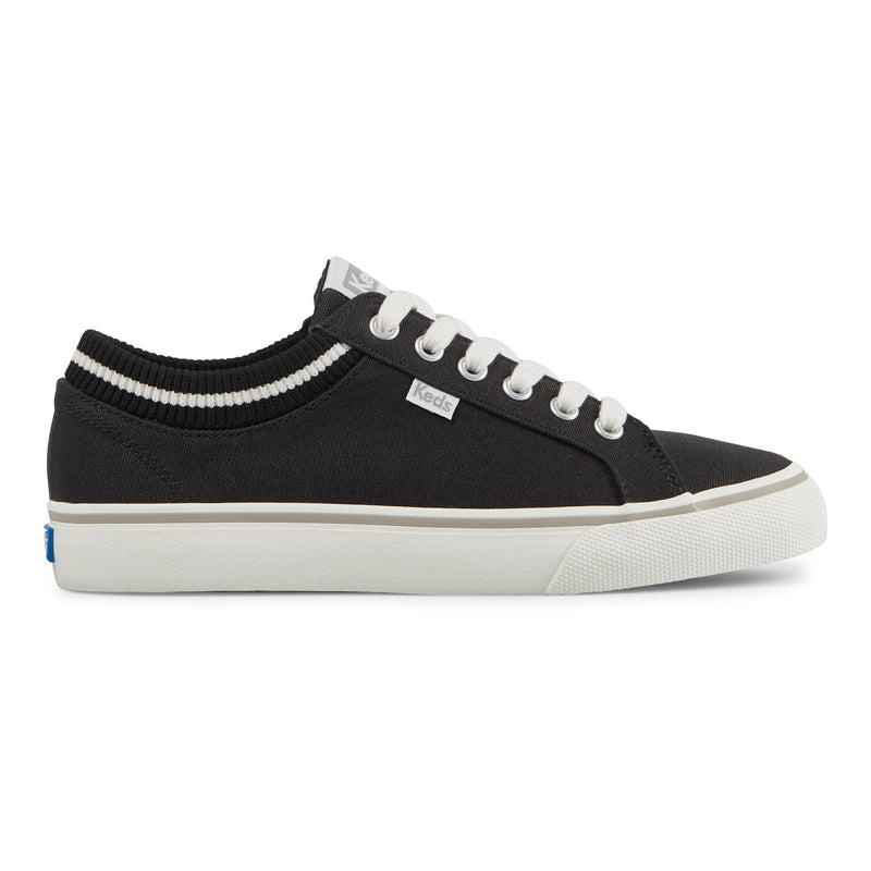 Keds Jump Kick Rib Knit Collar Kanvas Canvas Kadın Siyah | PRQJY-5186