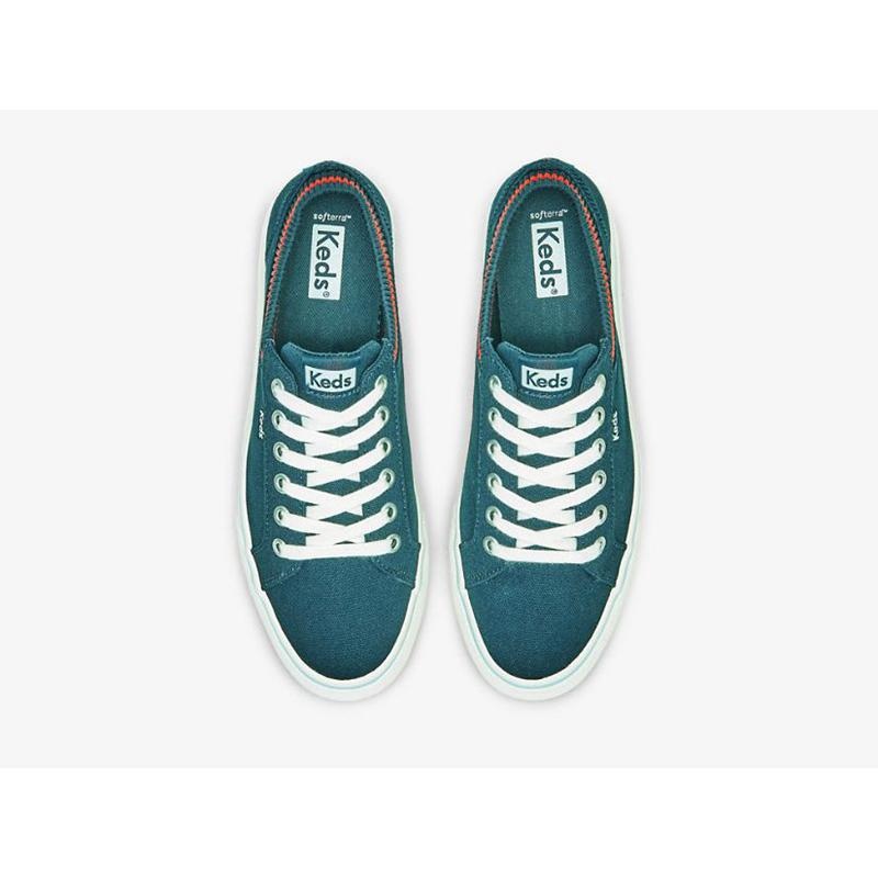 Keds Jump Kick Rib Knit Collar Lace Ups Kadın Lacivert Kırmızı | OSEJQ-9418